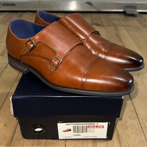 Bruno Marc Hutchingsonwide 2 Formal Shoes Mens 6.5 Brown Leather Monk‎ Strap